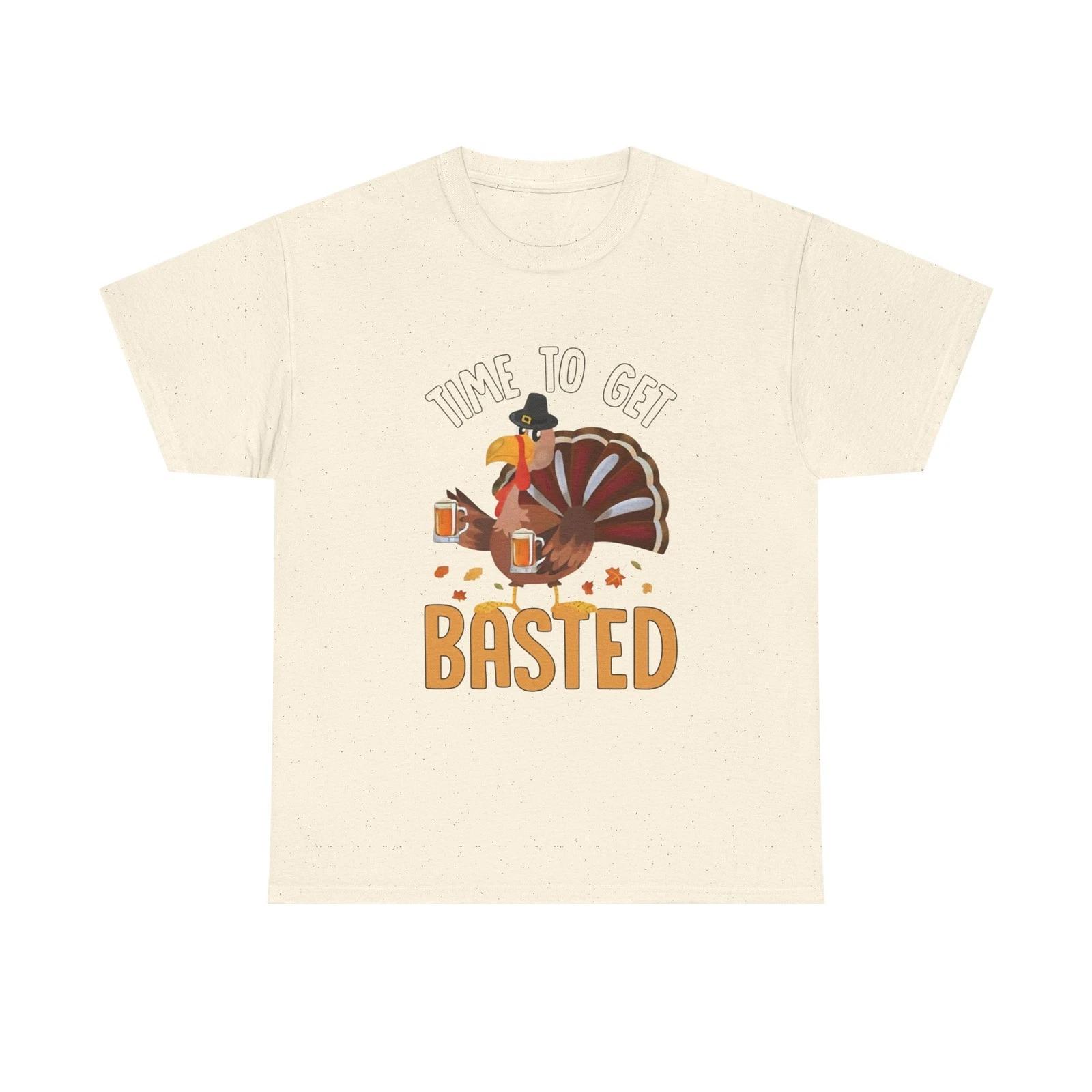 Funny Thanksgiving Unisex Heavy Cotton Tee -  Time to Get Basted , Holiday [...] S