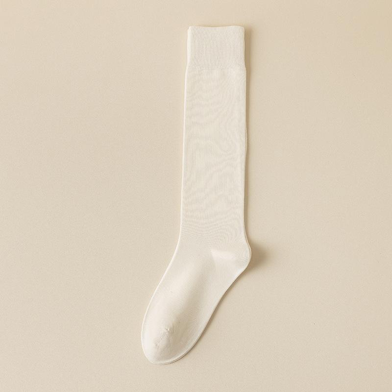 

Мужские весенне-осенние модные новые однотонные хлопковые носки с длинным голенищем 1 pair белый