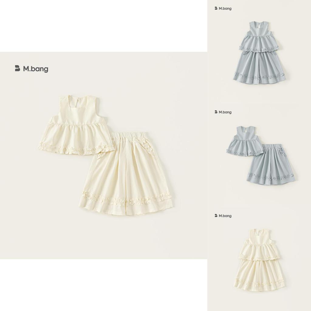 Girl Summer Kids Twopiece Set Cotton Sleeveless Top With Lace Pants For Children Ages 3 To 8