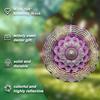 1pc 2D Pink Purple Mandala Wind Chime - Intricate Metal Hanging Spinner for Garden and Patio Decor, Outdoor Ornament with Floral Patterns
