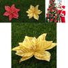 Vibrant 10x Christmas Large Poinsettia Glitter Flower Decorations For Holiday Cheer