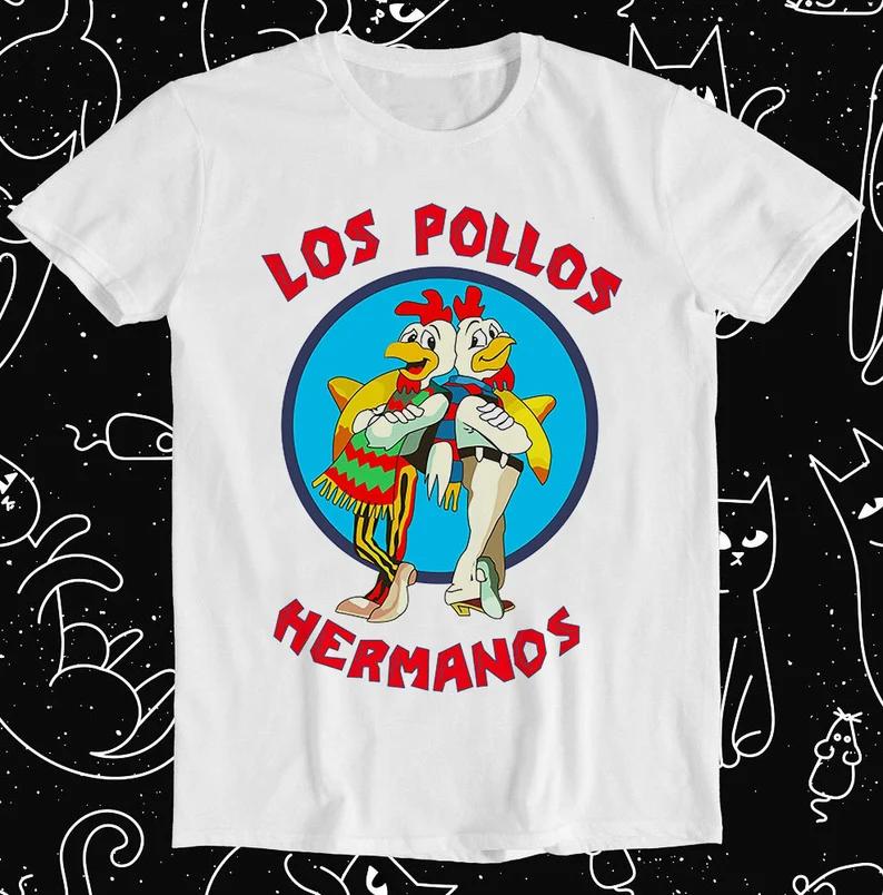 Los Pollos Hermanos Сериал Ретро Смешной Мем Подарок Футболка Летняя Хлопок Мужчины Женщины Топ Футболка Уличная Одежда Повседневная Свободная Короткий Рукав S