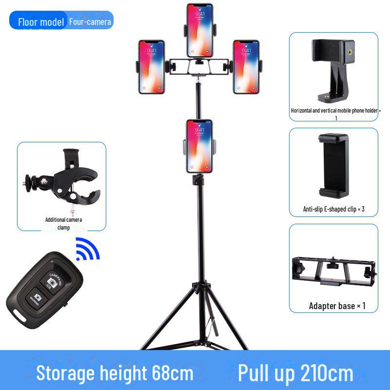 Bluetooth Selfie Floor Tripod for Mobile Phones and Tablets - Ideal for Live Streaming on Douyin and Kuaishou