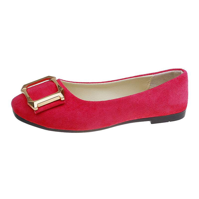 Plus Size Women's Square Toe Loafers with Buckle - Casual Flat Shoes for Spring & Autumn, Size 43