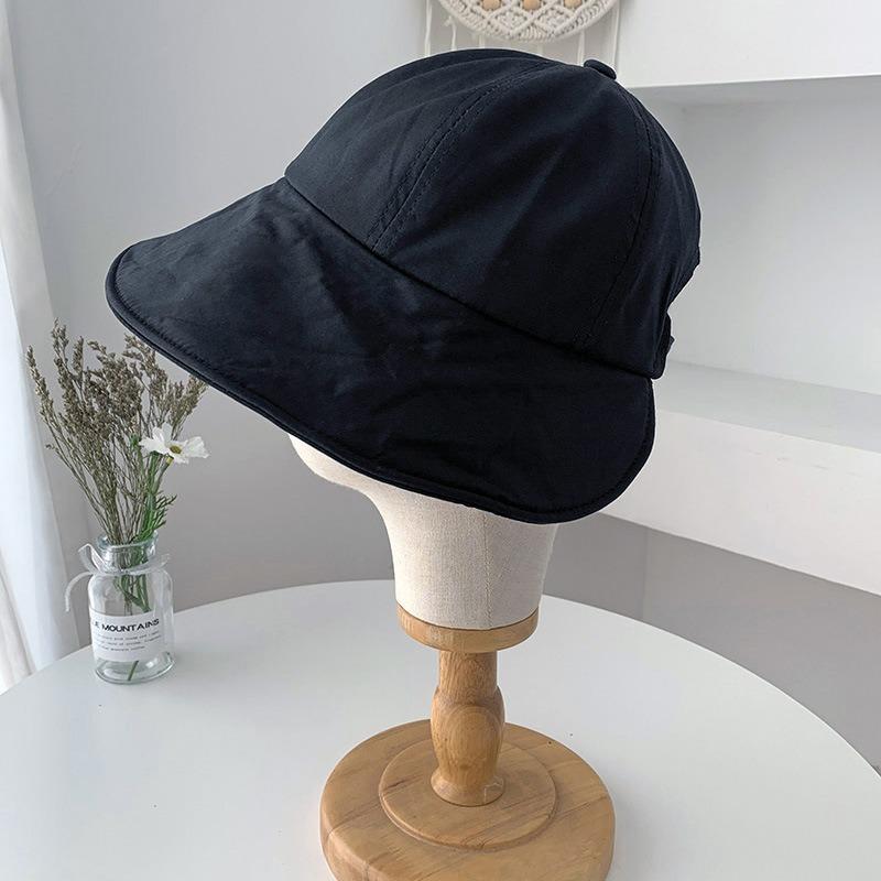 Bucket Hat Women's Summer Ponytail Breathable Sunscreen Sun Hat Anti-purple Line Vinyl Sun Hat Summer Hat