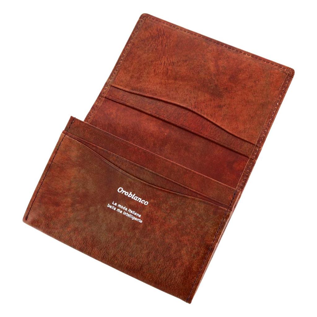 Business Card Holder Genuine Leather Patina Patina Made In Japan Cowhide Leather Black [Orobianco] Men's ORS-071309