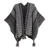 Poncho Capa Novo Xale Étnico Pulôver Cardigã com Franjas Cor Foto de Viagem Casual Feminino Capa de Tricô Casaco de Senhora Colorido Tamanho Único