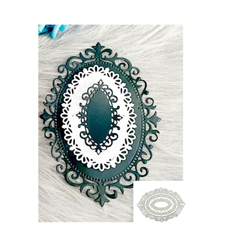 Laciness Die Cuts Nesting Oval Cutting Dies Embossing Die Cuts Templates for Kid Gift Card Making Scrapbooking DIY Album