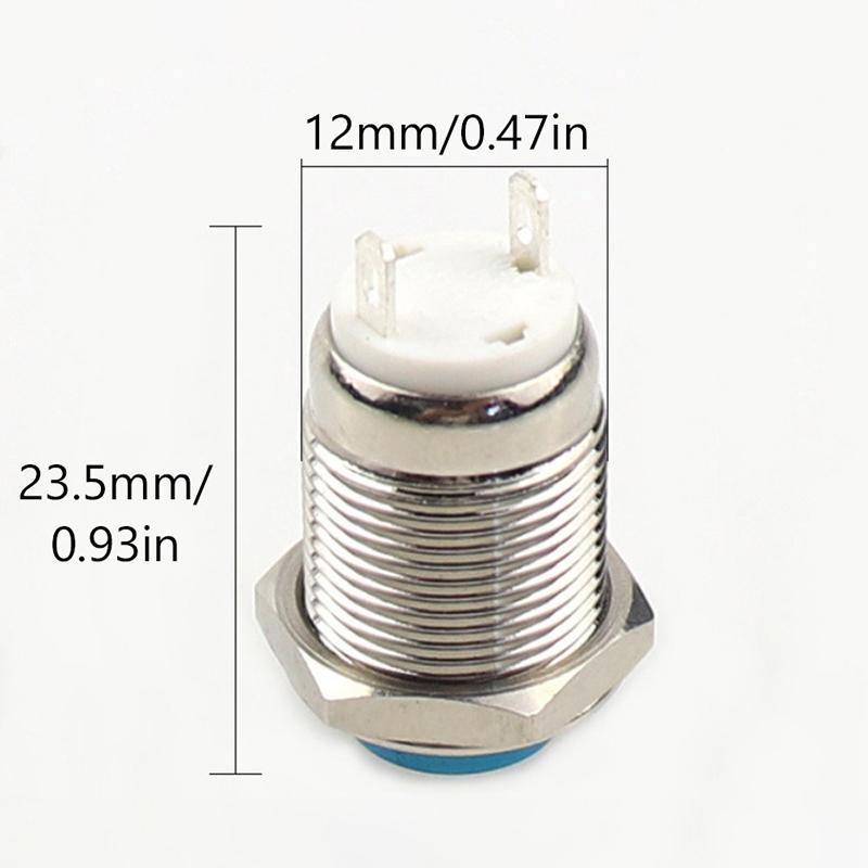 1pc 12 MM Self-locking Metal Push Button Switch Reset Start Stop Round High Normally Open/Normally Closed Head