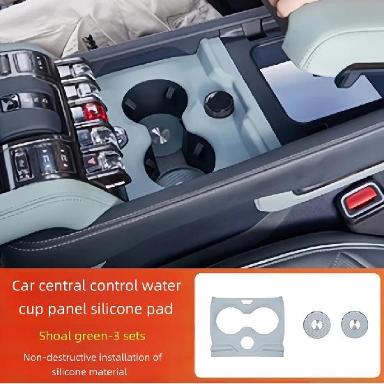Car Center Control Panel Silicone Pad Fit for BYD Leopard 5 -2025 Modified Auto Center Control Water Cup Protection Pad