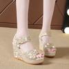 Summer Womens Casual Sandals With Thick Sole And Velcro Closure For Comfort And Height
