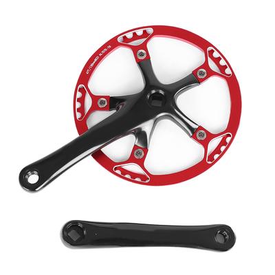 Meijun Fahrrad Kurbelgarnitur 170mm Fahrrad Kettenblatt Kettenblatt Satz 45T 47T (schwarz rot 47T)
