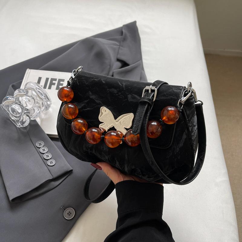 

Французская нишевая портативная сумка cloud женская 2024 новая модная плиссированная сумка подмышкой универсальная сумка-мессенджер чёрный