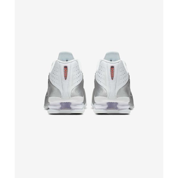 Nike Shox R4 Weiß Metallic Damen Sneaker Metallic-Silber Max-Orange AR3565-101