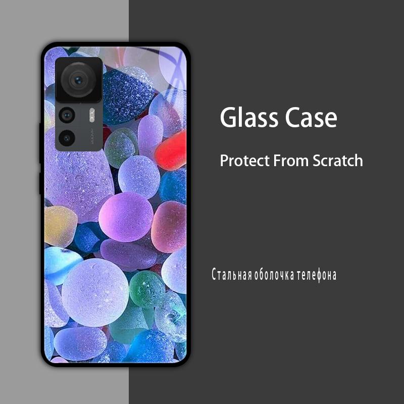 Cover in Vetro Temperato per Xiaomi 12T 12S 12X Custodia Rigida Posteriore per Telefono per Xiaomi 11T 10T 12T Pro 11 12 Lite Gusci Protettivi