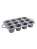 Leeseph Silicone Muffin Pan Cupcake Pan Molds, 12 Cups Non-stick Baking Molds with Handle for Making Muffin Cakes Cupcakes Tart