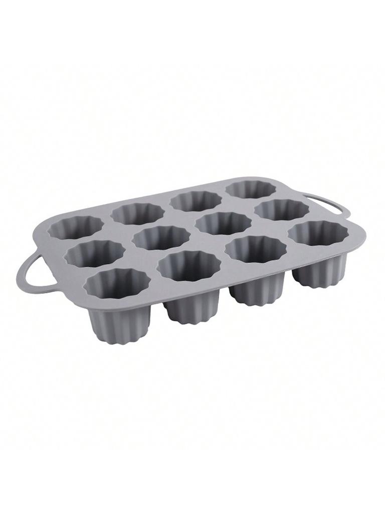 Leeseph Silicone Muffin Pan Cupcake Pan Molds, 12 Cups Non-stick Baking Molds with Handle for Making Muffin Cakes Cupcakes Tart