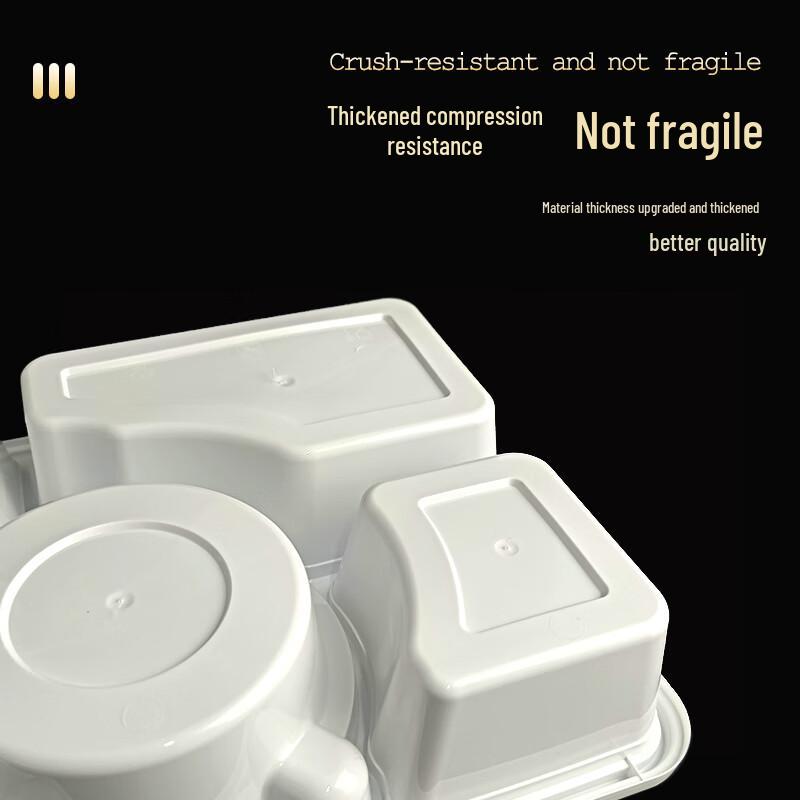 Disposable Yellow 6-Compartment Takeout Meal Box