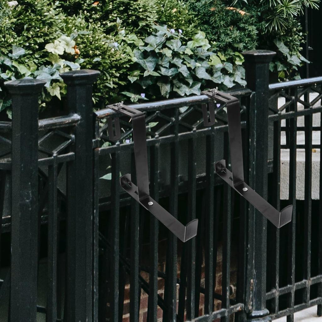 HAKIDZEL 2-Pack Planter Hooks, Wall-Mounted Planter Rack, Outdoor Iron Planter Bracket, for Balconies and Railings, Hanging Plants and Lanterns