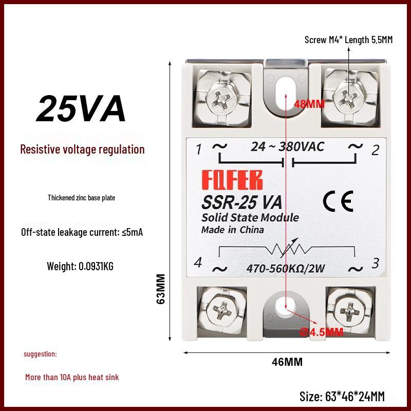 DC-Controlled AC SSR 40DA 25A 60DA 80DA 100DA-H 40DD VA Single-Phase Solid State Relay