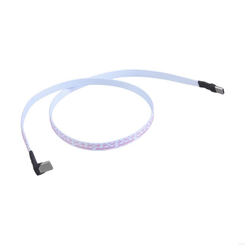 Type C to USB-C Slim 90 Angled Adapter Cable Power Bank Flexible Cable FPC PD Charging Data Cable Type-C Bend Flat Silicone Wire