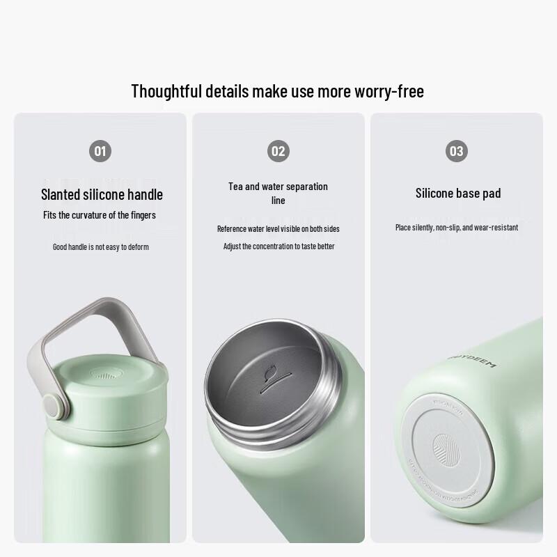 Buydeem 640ml 3-Layer Leak-Proof Tea Infuser Insulated Bottle