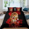 Set Copripiumino Leopardo King Copripiumino Ghepardo Feroce Copriletto Animale Selvatico Safari Decorazione Camera da Letto per Adolescenti Set Biancheria da Letto