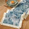 Bohemia Style Table Runner Table Flag Tassel Edge Table Cloth for Living Room Bedroom Study Outdoor Dining Room