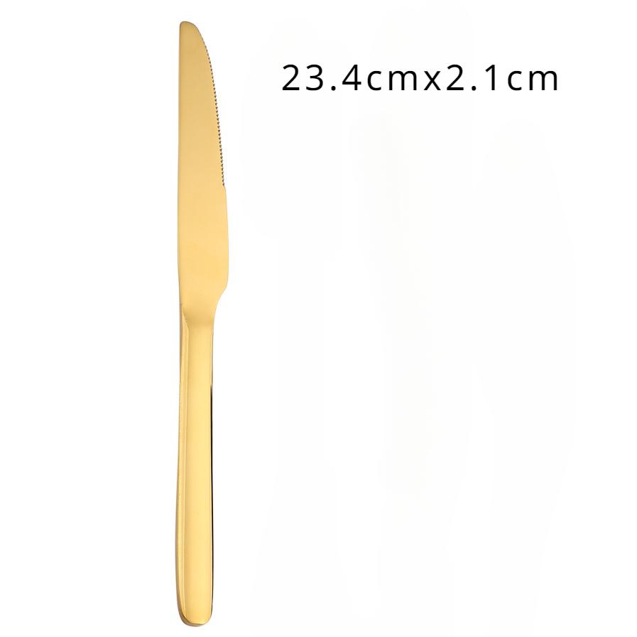 HANYANG Steak Knife and Fork Western Knife, Fork and Spoon Simple Wind Gold Stirring Spoon Western Tableware