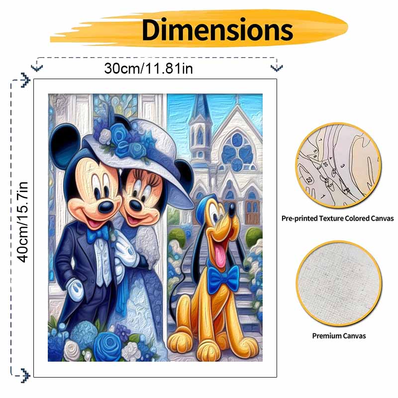 Disney Wedding Pluto Oil Paint Hand Painting Kit Decoration Classic Style Home Decor Gifts For Couple Artworks DIY Wall Craft Painting