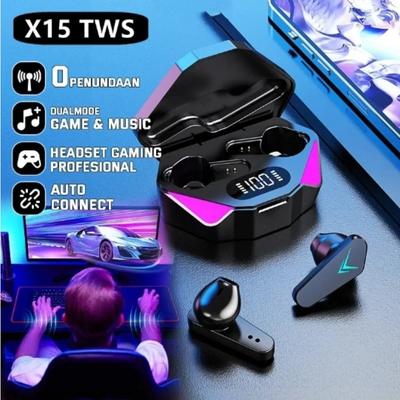 Auriculares inalámbricos X15 TWS con Bluetooth 5.0, auriculares de baja latencia de 65 ms para juegos de deportes electrónicos, auriculares con micrófono para Xiaomi y iPhone