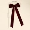 2pcs Burgundy Deep Red Hair Clips Long Tail Velvet-Like Hairpins For Girls Curly Straight Party Daily Headwear Hair Accessories