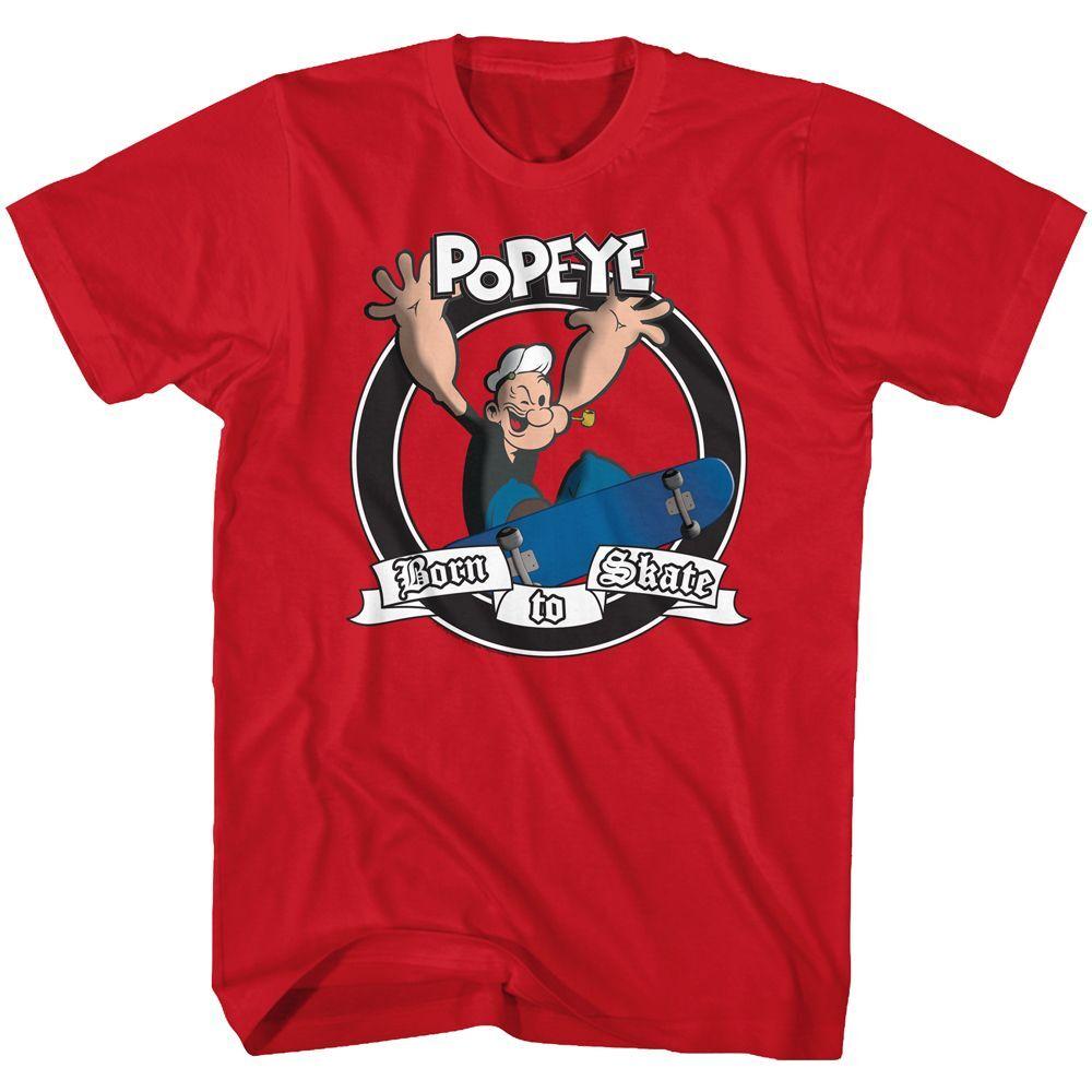 Popeye Born To Skate Short Sleeve Adult T-shirt M