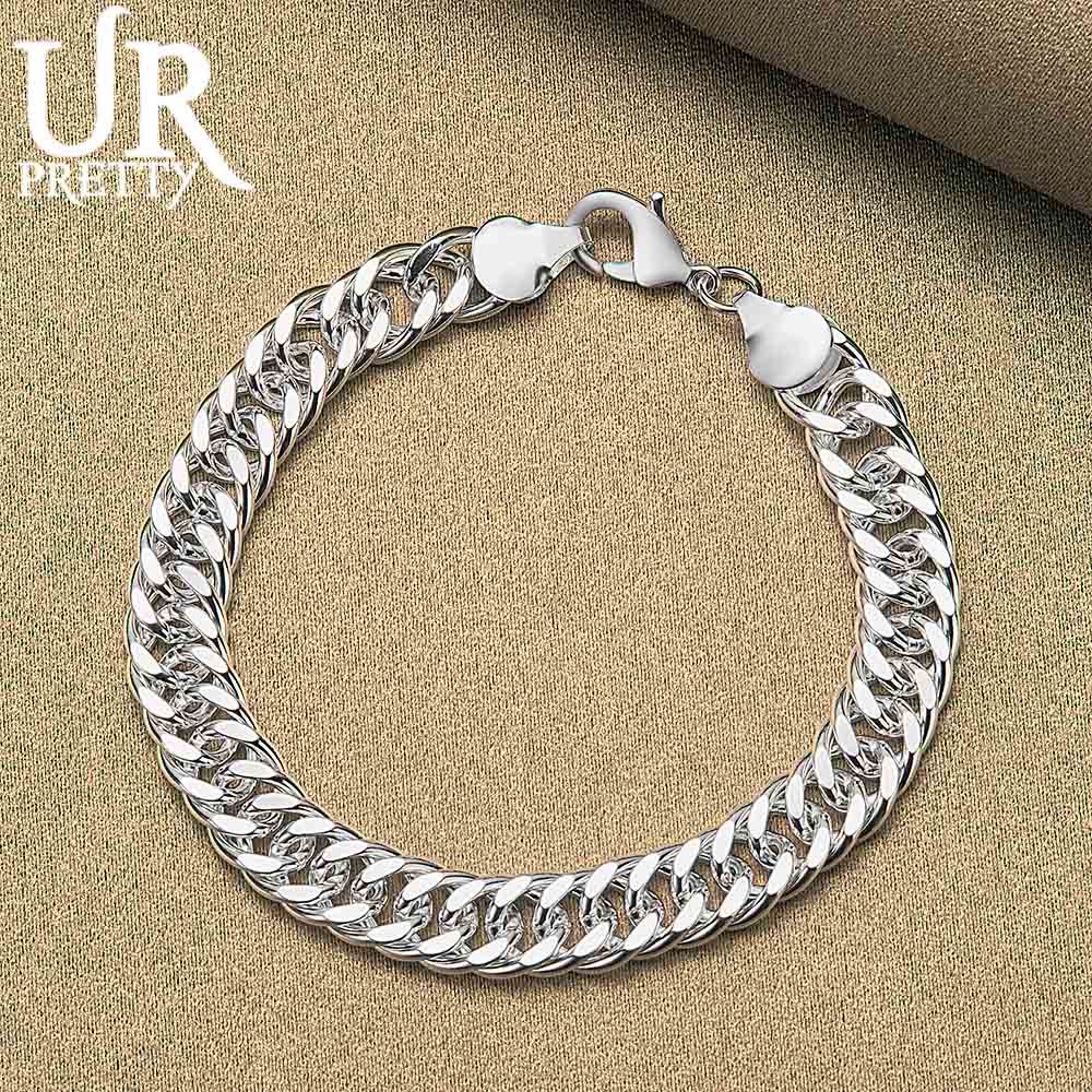 925 Sterling Silver Side Chain Bracelet Fashionable Wedding Jewelry