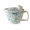 J-Kitchens Teapot with Strainer, 240ml Capacity, for 1-2 People, Made In Japan, Hasami Ware, Water-Repellent Sarasa Pattern, Small, Light Blue
