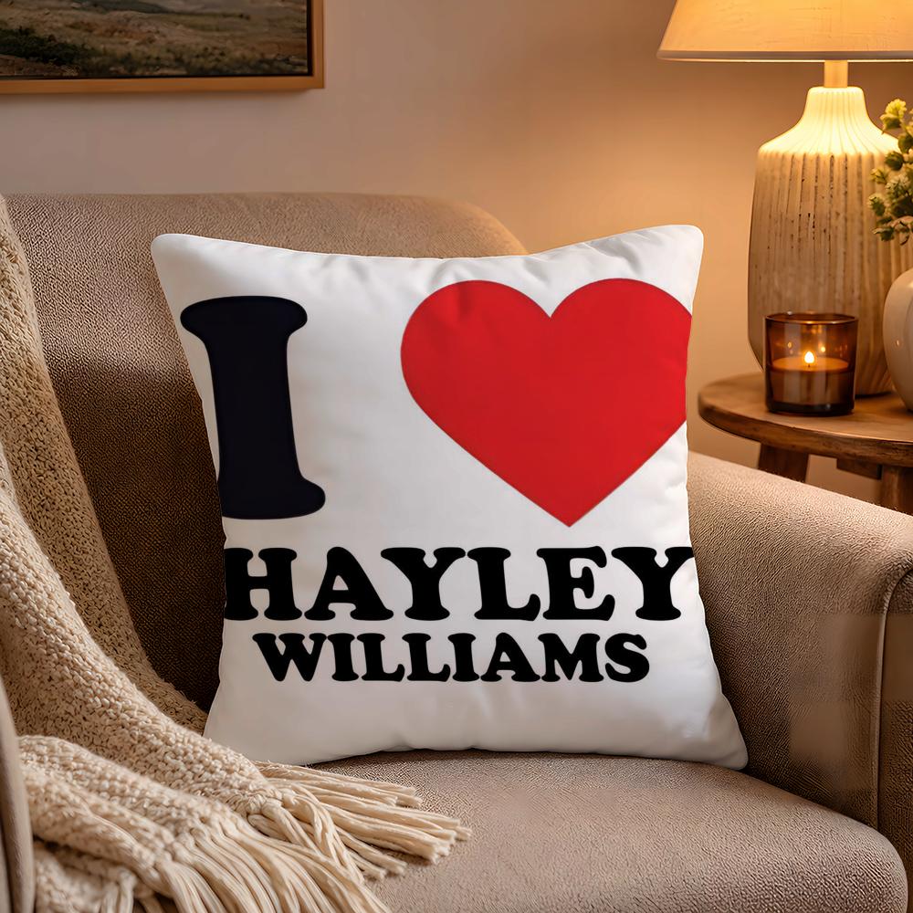 Hot Singer HHayley Williams Pillow Case Soft Plush Cushion Cover Double Print and Invisible Zipper for Sofa Home Car Use