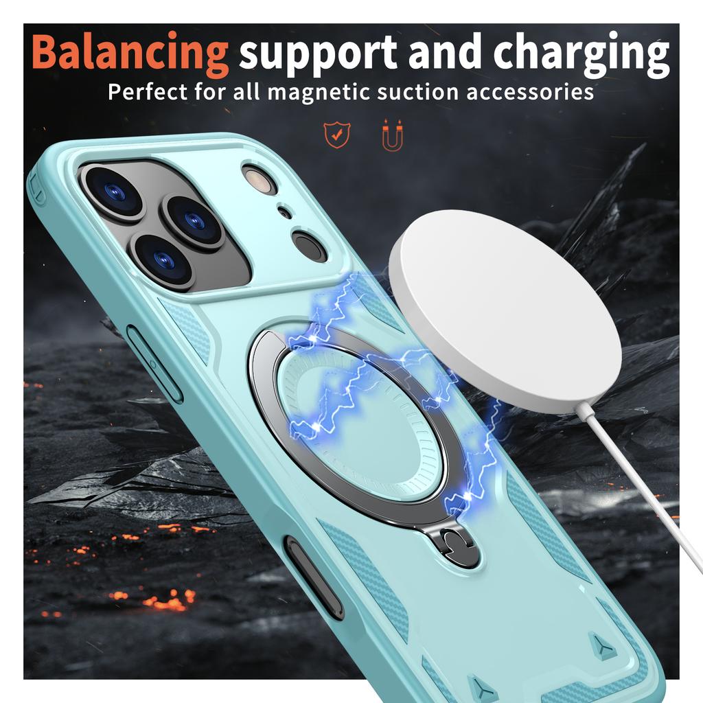 For iPhone 17 Pro Max Case Compatible with MagSafe Military Protection PC+TPU Kickstand Phone Cover