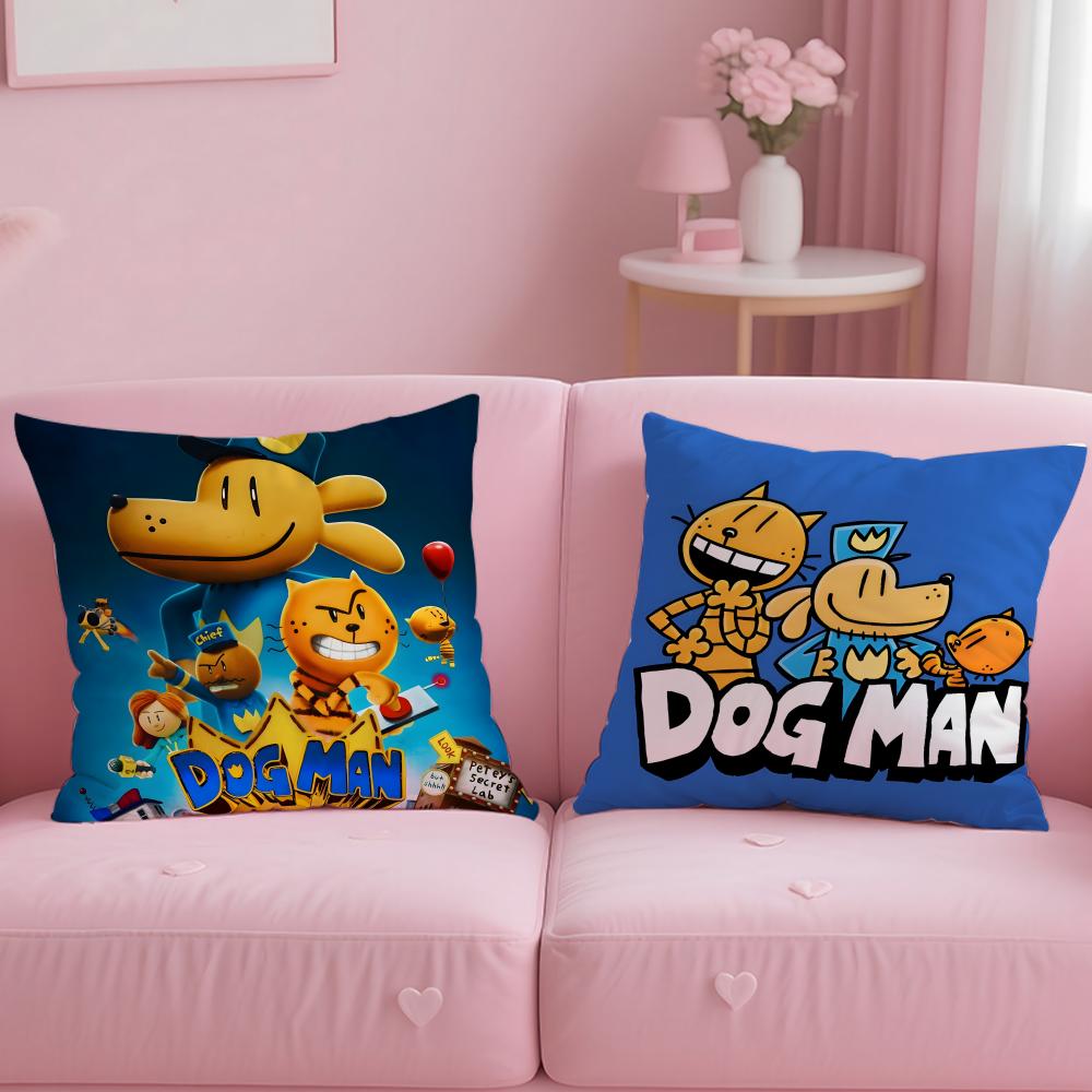 Popularna poszewka na poduszkę z kreskówki Dogman – Miękka i łatwa do prania – Uniwersalna do sofy, łóżka, podróży i biura