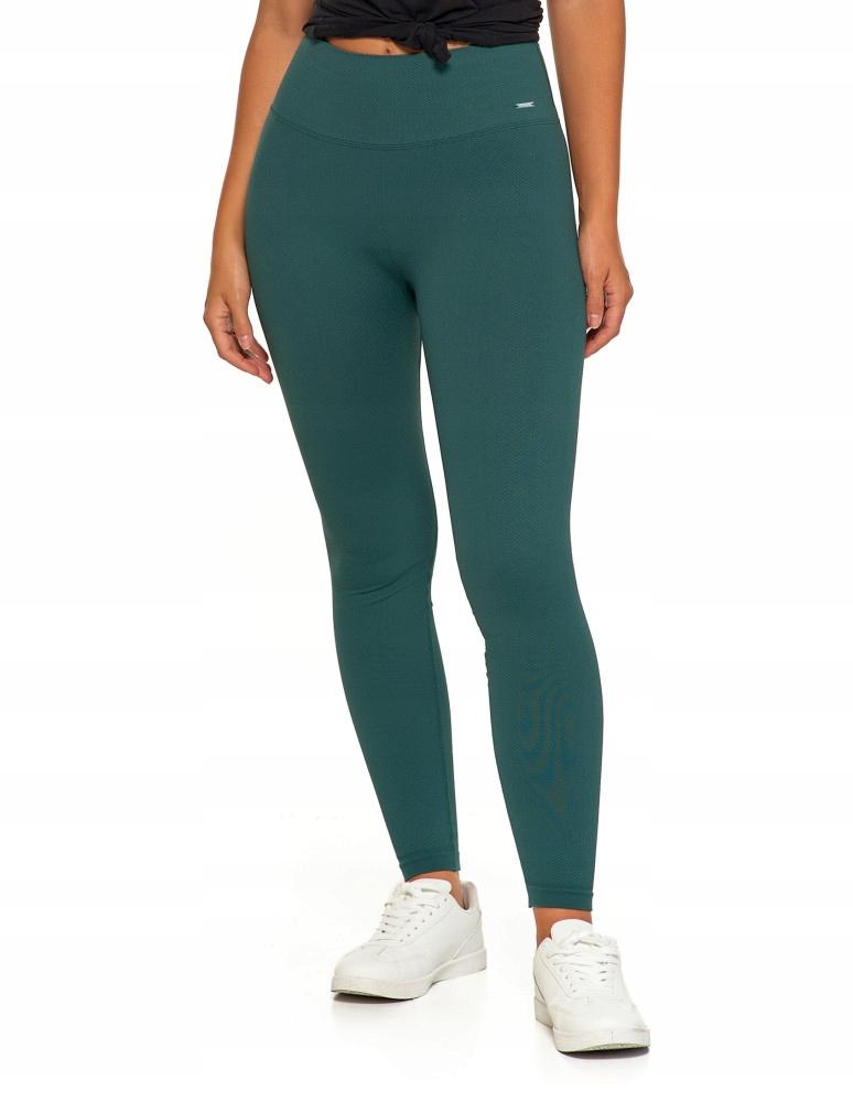 Women's Sports Leggings High Waist Ribbed Stylish MORAJ XXL/3XL green