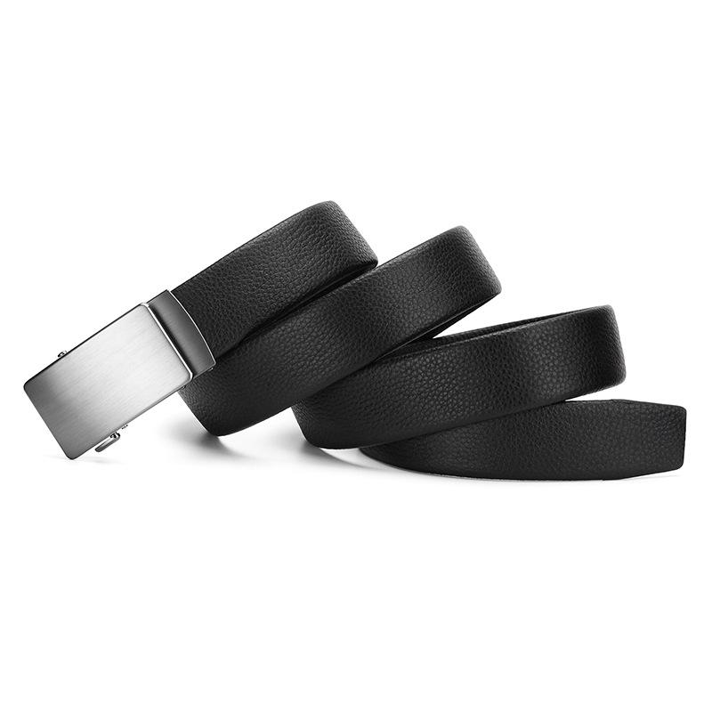 Men'S Belt Leather Travel Business First Layer Belt Casual Versatile Automatic Buckle Belt Men