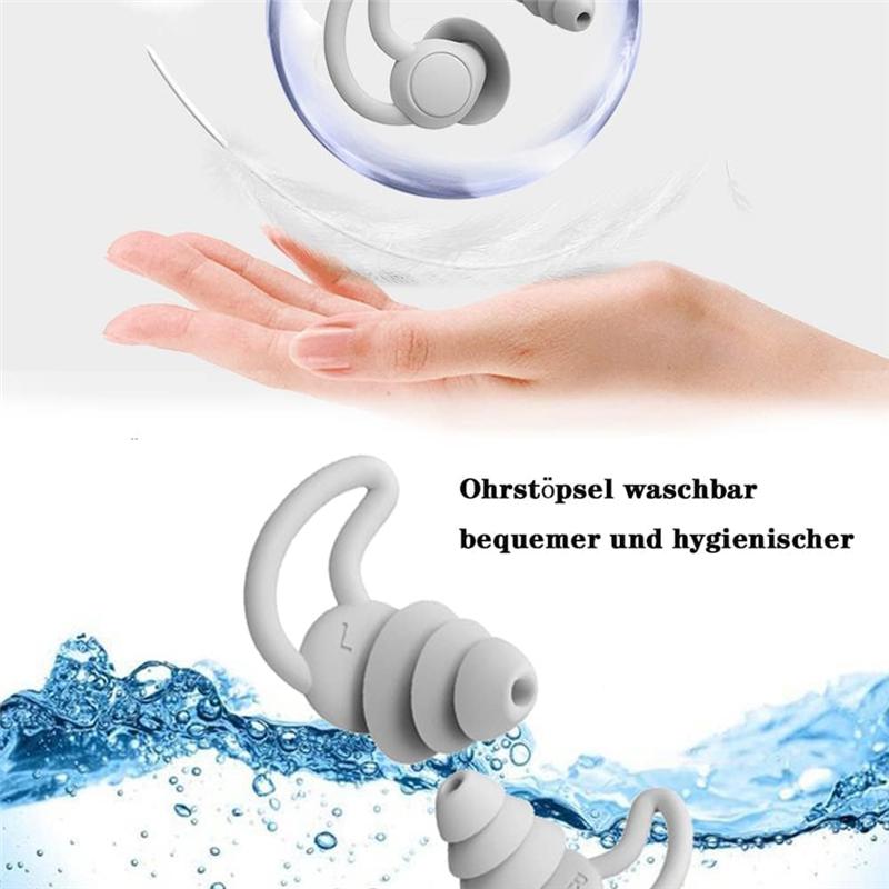 SHGO-2 Pairs Reusable Silicone Ear Protection Ear Protection Earplugs For Travel, Work, Sleeping And Concerts