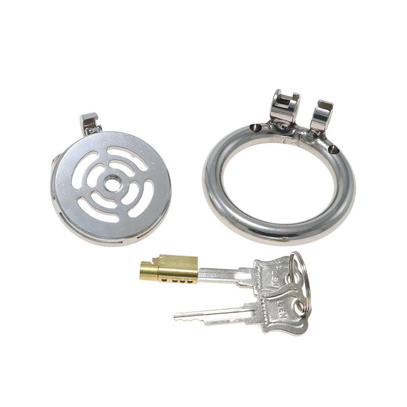 New Stainless Steel Flat Lock Chastity Cleaner CB Fake Mother Device Penis Cage Taiji Mesh Sex Toys