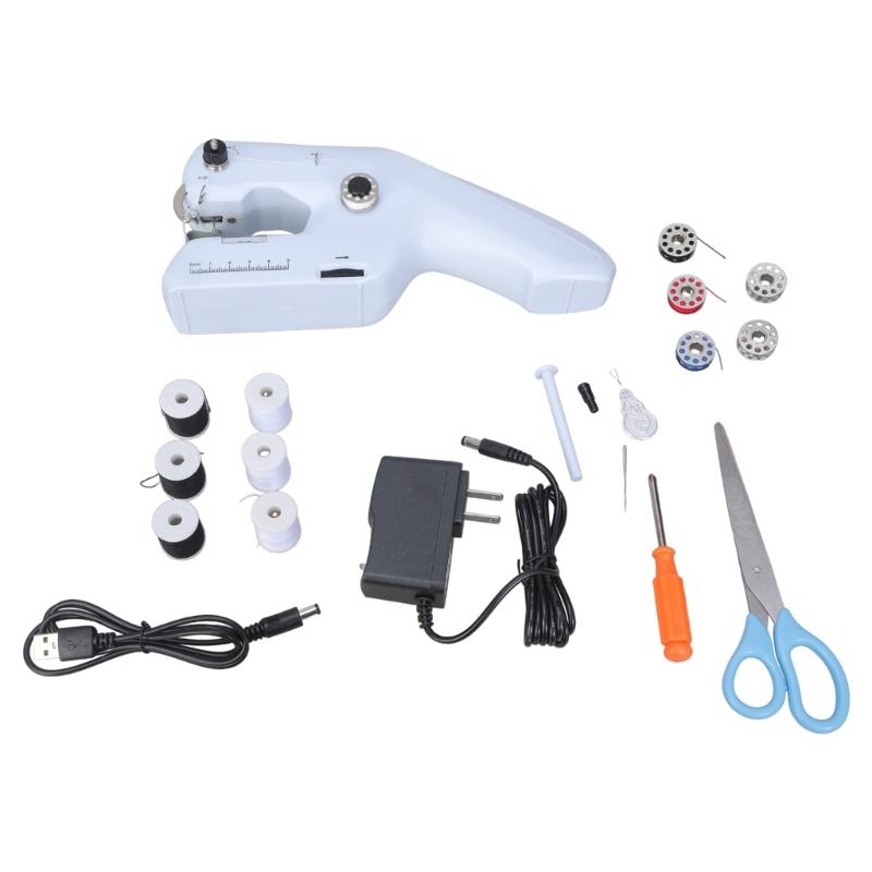 Практичная швейная машина Ручная швейная машина Двухниточная электрическая швейная машина Простая в использовании для путешествий Домашнее использование белый