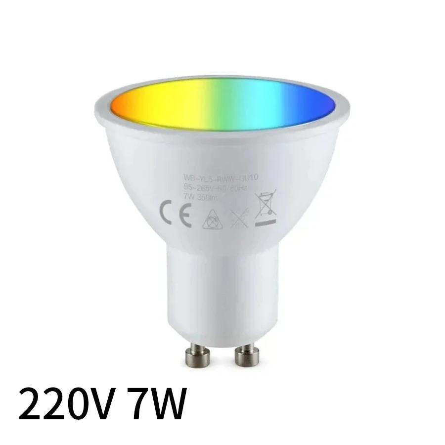 Tuya Smart Wifi GU10 LED Bulb Dimmable Spotlight RGBCW Lamp 5W 7W 9W Smart Life APP Voice Control Alexa Google Home AC 220V 110V
