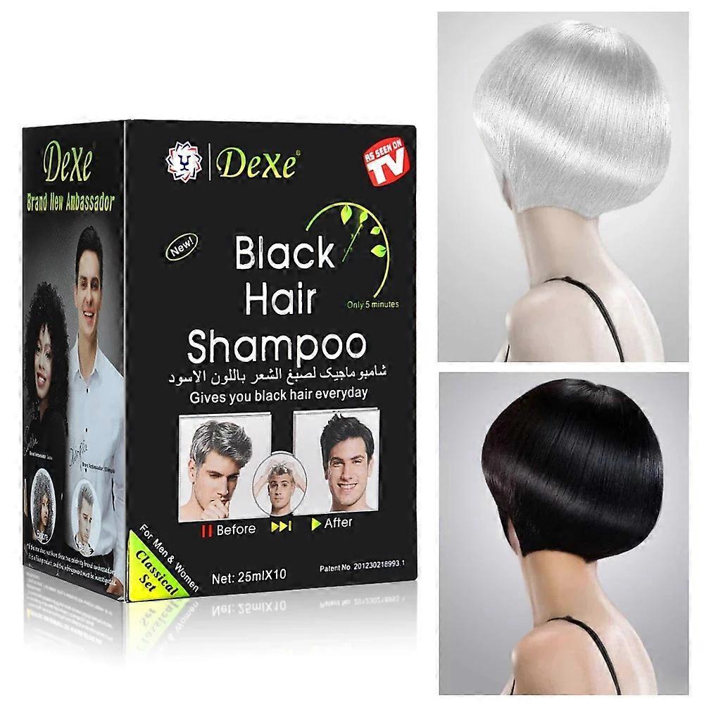 1/2/3PCS Dexe Black Hair Shampoo 5-Min Instant Hair Dye for Men Women Black Color