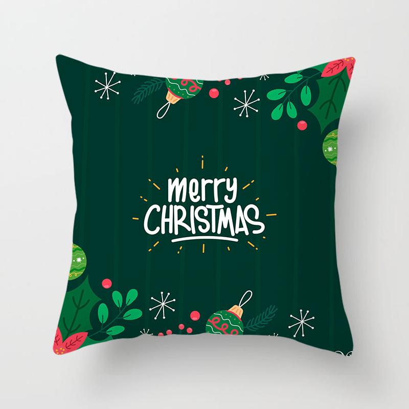 Merry Christmas Printed Pillowcase Christmas Style Cushion Cover Home Sofa Decor Throw Pillowcase
