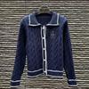 Miu Style 2025 Winter Knit Lapel Cardigan with Letter Print – Age-Reducing, Casual, and Versatile.