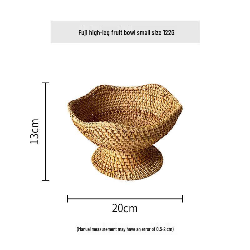 Hand-Woven Rattan Elevated Fruit and Snack Bowl