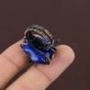 Natürlicher Lapislazuli-Edelstein, handgefertigt, Kupferdraht, Wickelring, Geschenk, Größe 4 w7F53
