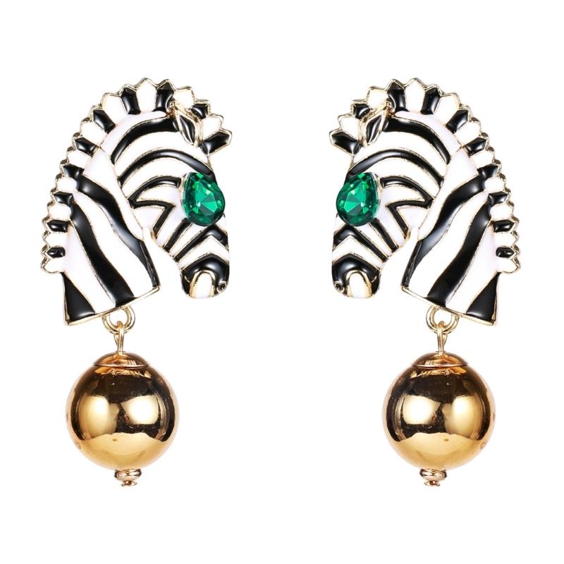 Elegante Hängeohrringe mit Zebraskopf Moderne Zebrasilhouetten Ohrringe für Modebegeisterte Damen Partyschmuck